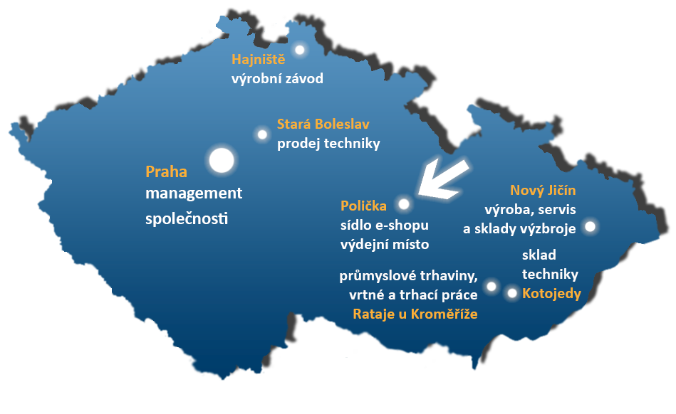 mapa středisek STV GROUP