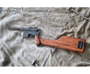 Replika pistole Mauser C96 včetně pažby s pouzdrem