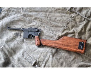 Replika pistole Mauser C96 včetně pažby s pouzdrem