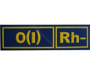0(I)Rh- MODRÁ - Nášivka krevní skupiny