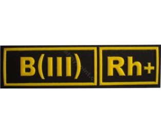 B(III)Rh+ ČERNÁ - Nášivka krevní skupiny