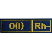 0(I)Rh- MODRÁ - Nášivka krevní skupiny