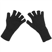 Pletené rukavice bez prstů, černé