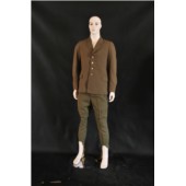 Komplet DŮSTOJNÍKŮ každodenní (vševojsko) (blůza khaki otevřená + kalhoty khaki s červeným pruhem