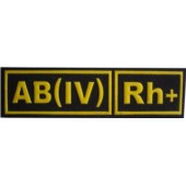 AB(IV)Rh+ ČERNÁ - Nášivka krevní skupiny